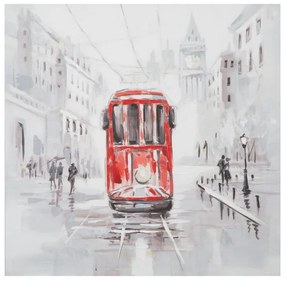 Vászon kép, villamos az esőben, 80x80 cm - TRAM