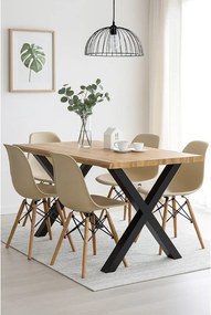 Étkezőasztal tölgyfa dekorral 90x160 cm Kora – Bonami Essentials