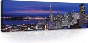 Vászonkép 145x45 Éjszakai város városkép San Francisco fényhíd