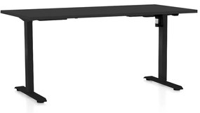 OfficeTech A állítható magasságú asztal, 160 x 80 cm, fekete alap, fekete