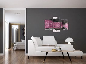 Kép - Rózsaszín-fekete absztrakció (90x60 cm)