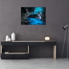Kép - Varázslatos éjszaka egy trópusi erdőben (üvegen) (70x50 cm)