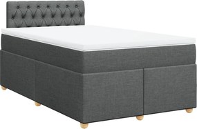 vidaXL sötétszürke szövet rugós ágy matraccal 120 x 200 cm