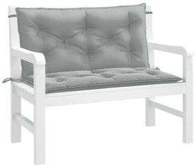2 db melange világosszürke szövet kerti padpárna 100 x 50 x 7cm