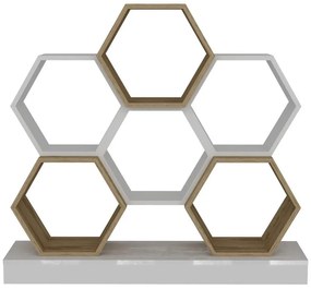 könyvespolc Cicek - White, Oak
