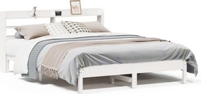 vidaXL fehér tömör fenyőfa ágy matrac nélkül 150 x 200 cm