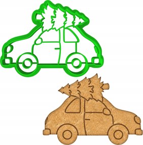 Mézeskalács lyukasztó Forma Karácsonyi Karácsony Autó karácsonyfa