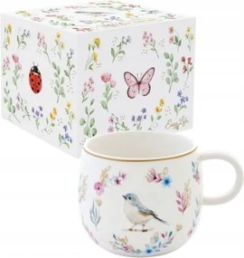 Porcelán Bögre "hordó" Fantázia kert Madárka