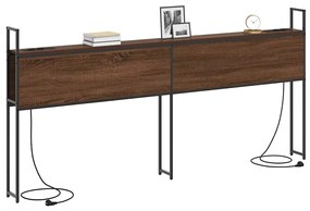 Tárolós Fejtámla Töltő Állomással barna tölgy 200 cm Faanyag