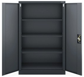 KEVIN irodai irattároló fémszekrény, 900 x 1400 x 400 mm, antracit