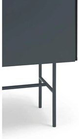 Fekete-antracitszürke magas komód tolóajtóval 120x140 cm Nube – Teulat