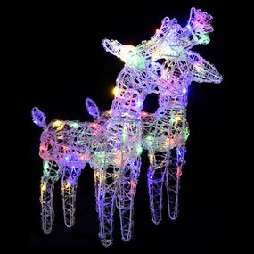4 db akril karácsonyi rénszarvas többszínű 160 LED-del