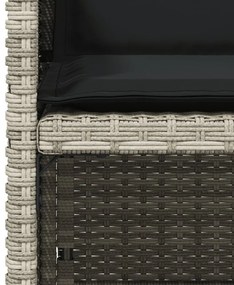 4 db világosszürke polyrattan kerti szék párnával