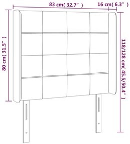 tópszínű szövet LED-es fejtámla 83x16x118/128 cm