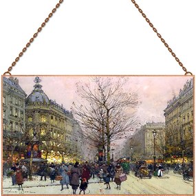 Eugène Galien-Laloue - Les Grands Boulevards Paris üvegkép, falikép