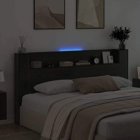 Fejtámla polcokkal Fekete tölgy 200 x 15 x 103,5 cm Faanyag