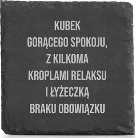 Kő alátét x4 bögre alá Forró nyugalom bögre relaxációs cseppekkel..