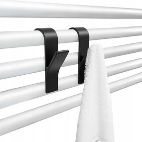 2x Fürdőszobai Törölközőtartó Radiátor Akasztó Fekete