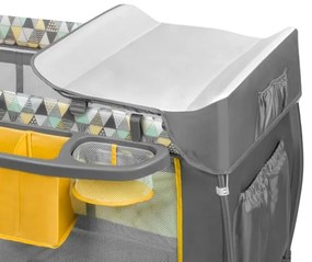 Lionelo - Utazó kiságy SVEN PLUS szürke/sárga