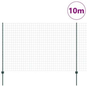 Euro Kerítés 2 db Zöld Porszórt Acél 10 x 1.6 m Tartós