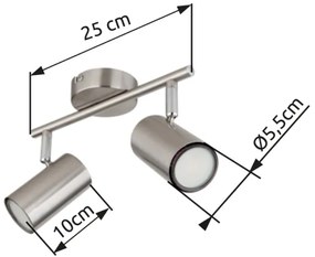Globo 57914-2N - Spotlámpa ALLVI 2xGU10/25W/230V króm