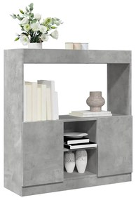 betonszürke szerelt fa magasszekrény 92 x 33 x 100 cm