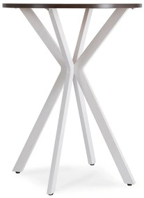 Kerek Étkezőasztal Dió/Fehér Színben. LAUREN 60 cm