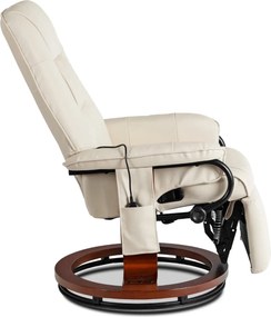 Forgó masszázsfotel fűtéssel bézs műbőr – WEST