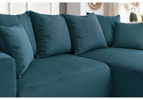 Kék bársony sarokkanapé Enjoy – Bobochic Paris