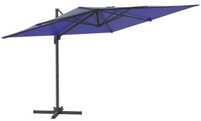 Azúrkék konzolos napernyő LED-del 400 x 300 cm