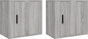 vidaXL 2 db szürke sonoma falra szerelhető éjjeliszekrény 50x30x47 cm