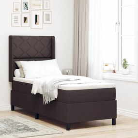 Boxspring Ágy Matrac Ezüst Barna 80x200 cm Szövet