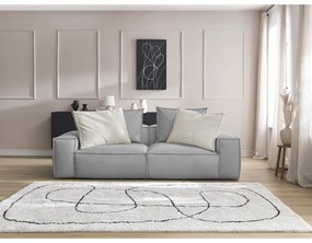 Világosszürke bőrutánzat kanapé 260 cm Boheme – Bobochic Paris