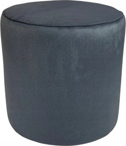 Kerek puff antracit velúr, könnyen tisztítható, lángálló