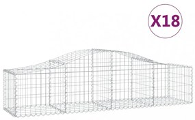 18 db íves horganyzott vas gabion kosár 200x50x40/60 cm