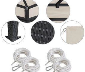 Casaria® Rattan pavilon 3x4 m - krém