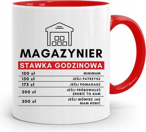 Piros Bögre Raktárosnak Óradíj Nyomtatott Fényképpel