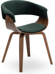 GARY szék, velúr, zöld/dió