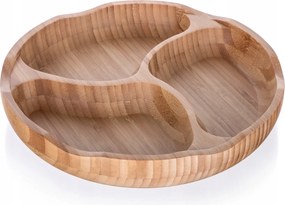 Brilliante Bamboo osztott tálalótál bambusz 25x4cm