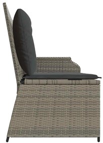 Kerti pad párnával Szürke Poli rattan