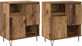 vidaXL Széf 2 pcs Öreg fa 60 x 35 x 70 cm