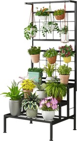 Fém virágállvány, fekete, BALKO