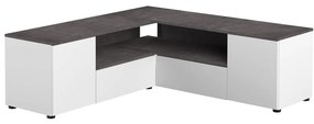 Fehér-szürke TV-állvány beton dekorral 130x46 cm Angle – TemaHome