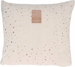 Krémszínű díszpárnahuzat 40x40 arany díszítéssel arany karikák