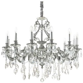 Ideal Lux-Kristály csillár láncon GIOCONDA 12xE14/40W/230V átm. 90 cm ezüst