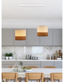 Csillár zsinóron BIANCO 2xE27/40W/230V fehér/barna