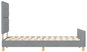 Ágykeret fejtámlával Világosszürke 120 x 190 cm szövet