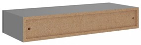 szürke MDF falra szerelhető fiókos polc 60 x 23,5 x 10 cm