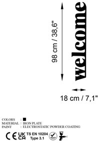 Fém fali dekoráció, Welcome-5