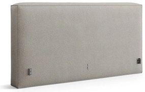 Világosszürke kárpitozott ágyneműtartós franciaágy ágyráccsal 140x200 cm Simon Olivia – Micadoni